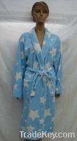 Printed coral fleece sex bathrobe bright color