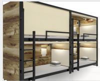 Wood capsule Bunk Bed for Hostels /School Students Dormitory Loft Bed Frame/capsule hotel bed