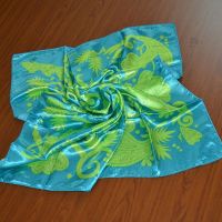 Green Printed 100pure silk silk satin scarves