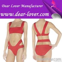 Sell Red Two Pieces Bandage ladies swimwear