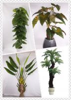Artificial potted plants taro root plant, banana tree, rainbow, kwai, artificial scindapsus aureus tree bonsai with yellow heart for indoor&outdoor decoration /for office decoration