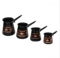 9-12cm 4 Pcs Black Enamel Coffee Mug