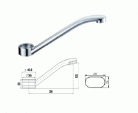 SS Stainless Steel Faucet Spout Bathroom Faucet Spout Basin Mixer Spouts