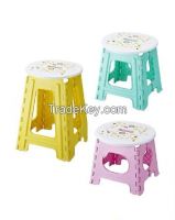 Foldable plastic table with chair