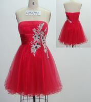 CY60796 lovely strapless sweetheart appliqued mini short puffy party dress ball gown