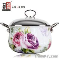 2014 New design enamel Casseroles with label/color optional