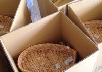 Water Hyacinth Storage Heart Trays, Vietnam hand woven natural