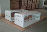 Modern Wooden Coffee Table IS-CT1410 with Glass Shelf