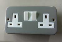 Metal clad 2x13A switched socket high quality with competitive price
