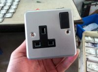 Metal clad switched socket 13A with box, Non-lip