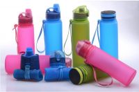 silicone flexible water bottle , fold-able , food-level