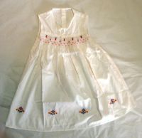 100% cotton dresses with hand smocking and embroidery