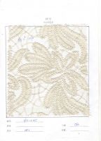 Sell 100% POLYESTER CREAM MESH WITH LEATHER EMBROIDER