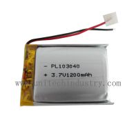 Li-polymer battery pack 103040 3.7V 1200mAh lipo battery