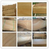 yellow wood veins  sandstone slabs from factory China