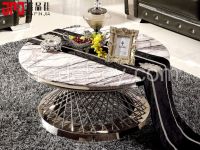 Luxury Marble Hotel & Home Round Coffee Table with glass counter top(CJ-9007)