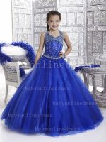 Affordable China Website Online Dress For Sale Wholesale Straps Beaded A-Line Tulle Girls Pageant Dresses TF33424  From Babyonlinedress.com
