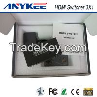 Factory price 3D HD 1080P 3x1 3 in 1 out 3 ports HDMI switch