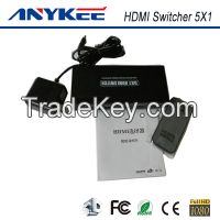 Factory supply 3D HD 1080P 5x1 5 ports 5 in 1 out HDMI switch