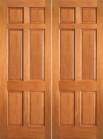 six panel interior wooden door