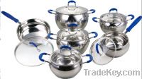 Selling 12pcs tainless steel cookware set/kitchenware/utensils