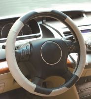 Hot Sell Leather Steering Wheel Cover Black & Beige