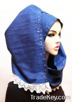 TH129[The twelve] Stylish denim hijab/niquab/scarf/muffler/abaya