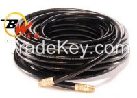 Black ID:1/2" x 100 M length Braided PVC straight air hose reinforced