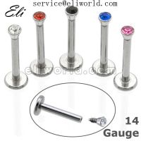 316l Steel Internally Threaded Labret with Gem