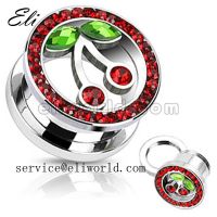 Sell 316l Steel Ear Tunnel with Gem