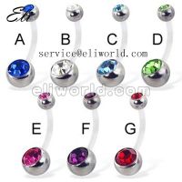 Sell Bioflex Belly Ring with Gem