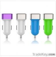 3.1A dual usb car charger with Blue Ring LED Light for Tablet pc