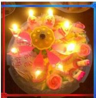 flowering birthday candle, happy birthday music candle