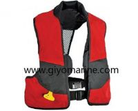 inflatable lifejacket with retro-reflective tape for lifesaving