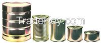 Tin cans for food products