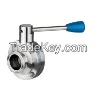 Stainless Steel Sanitary SMS Clamped Butterfly Valve(304/304L/316L)