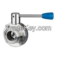 stainless steel Sanitary SMS Threaded Butterfly Valve(304/316L)