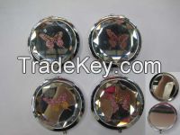 Butterfly Glitter Crystal Makeup Mirror Fashion Pocket Mirrors