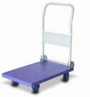 Foldable Platform Hand Truck with 4-inch PE Wheels, Made of Plastic