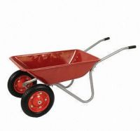 Wheelbarrow with Twin Wheel and Steel Tray