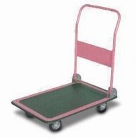 Foldable Platform Hand Truck with Non-slip PVC Mat and 4-inch PU Wheels