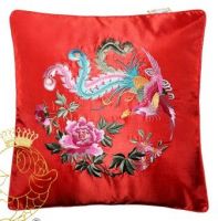 Silk Embroidery Throw Pillow Case