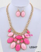 Woman handmade  beads necklace earrings set LSS47