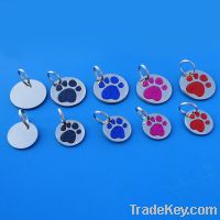 Wholesale customized dog paw shaped glitter pet id dog tags