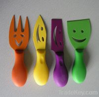 smile face non-stick cheese knife set