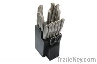 stainless steel handle kitchen knife set with holder