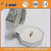 Shiny silver plastic ring gift box