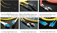 Supply Fiber Optical Patch Cord , Pigtail, jumper, cable, LC FC ST SC MTRJ MPO MU, SX/DX  SM/MM  PC/APC