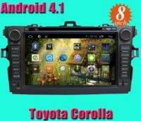Android 4.1 Car DVD player for 8inch Toyota Corolla player with Android 4.1 version A9 Dual Core & 1Ghz CPU processor, and DDR3 1G RAM, 8GB  iNand memory