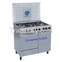 free standing 5 burner gas oven with cylinder compartment